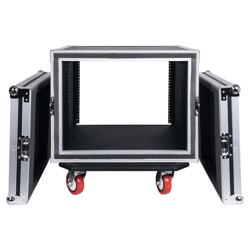 8U shock mount road case w/ casters
